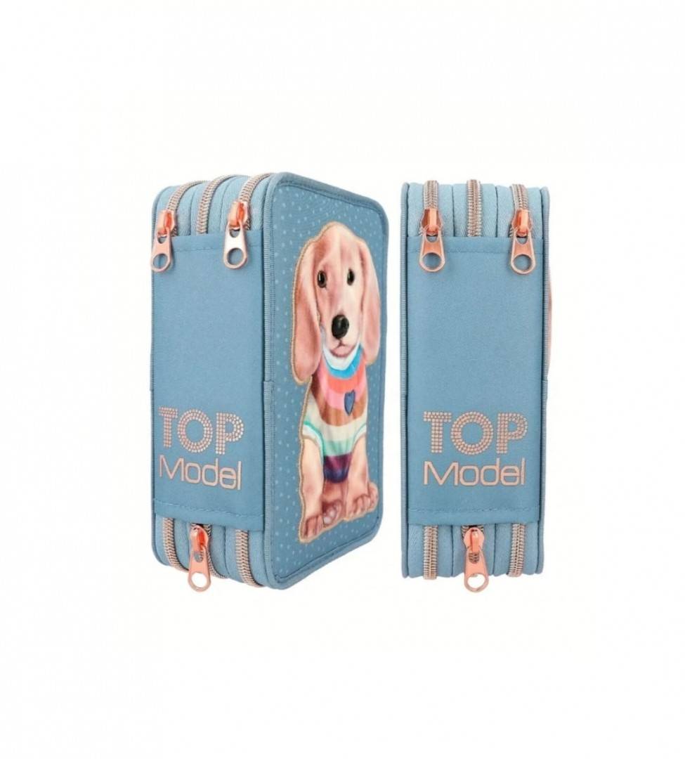 Penar triplu echipat, Catel, 3D Effect, albastru inchis, 6 ani+