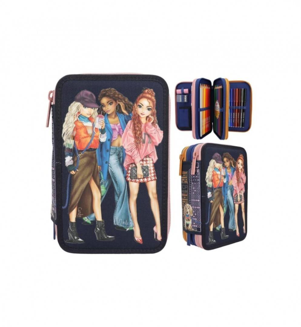 Penar triplu echipat, City Girls, 3D Effect, multicolor, 6 ani+