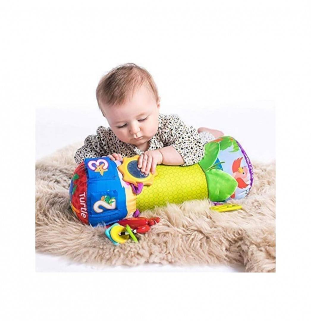 Perna burtica bebe, Cilindru cu zornaitori si animalute, MASHASHOP, multicolor, 37 cm, 6 luni +