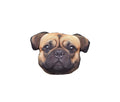Perna personalizata, Catel Pug 3D, multicolor, 45 cm x 40 cm