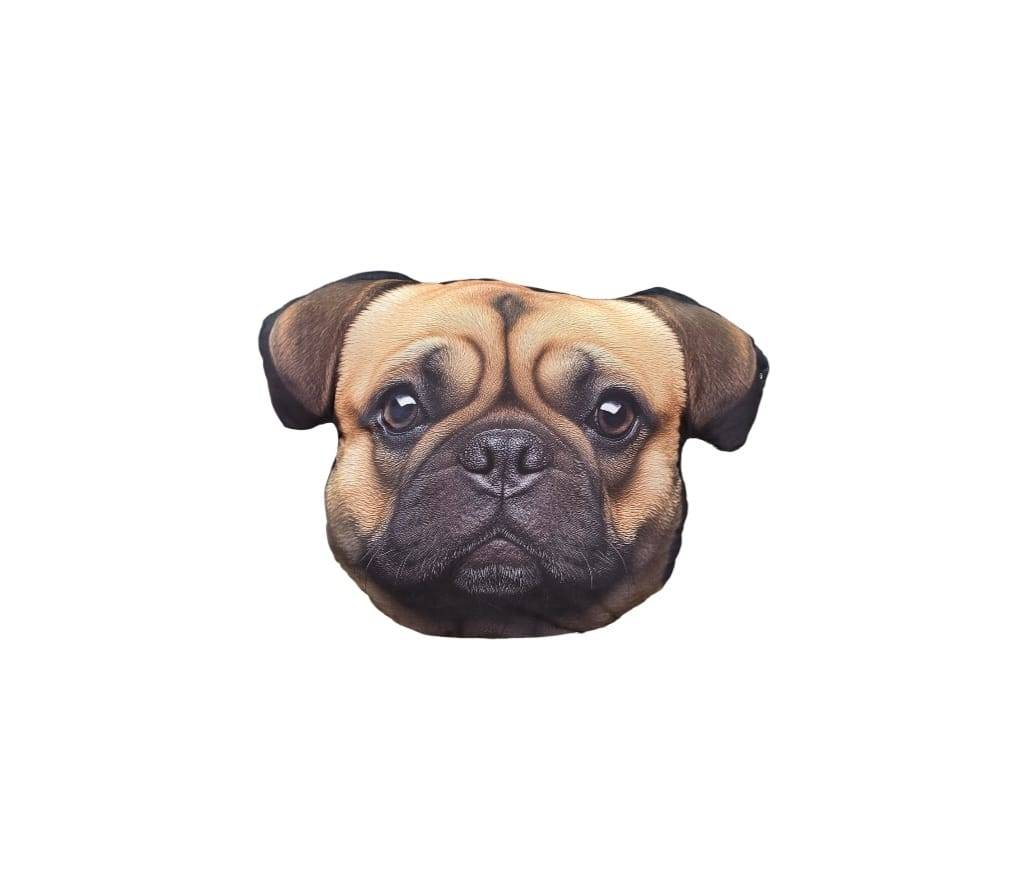 Perna personalizata, Catel Pug 3D, multicolor, 45 cm x 40 cm