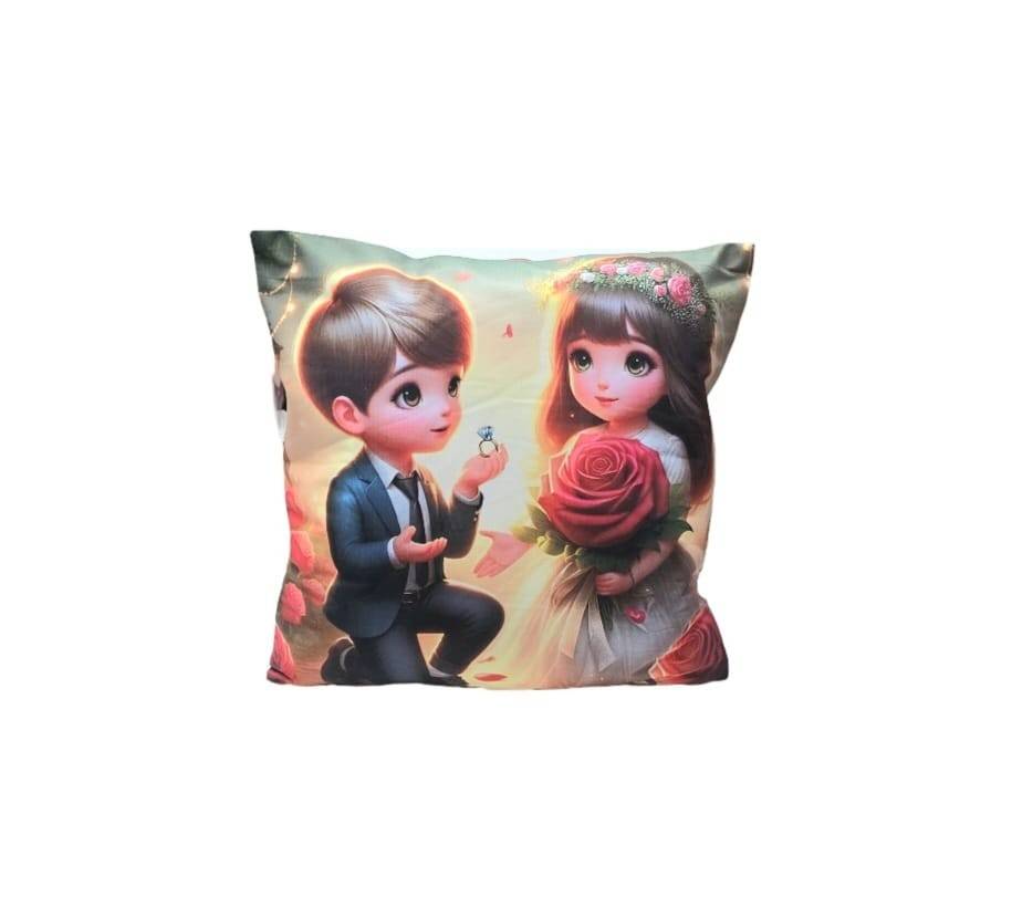 Perna personalizata, model Love, alb/multicolor, 40 cm x 40 cm