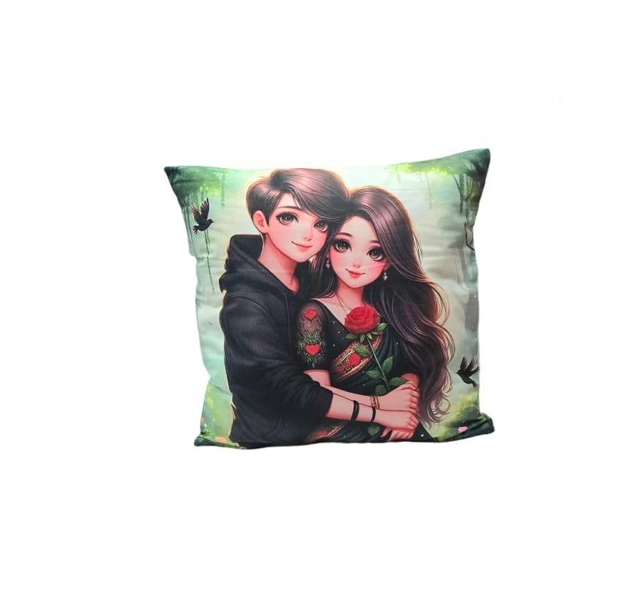 Perna personalizata, model Love, negru/multicolor, 40 cm x 40 cm