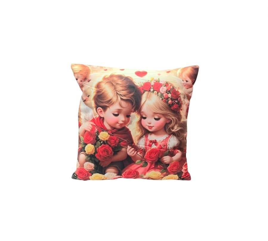 Perna personalizata, model Love, rosu/galben, 40 cm x 40 cm