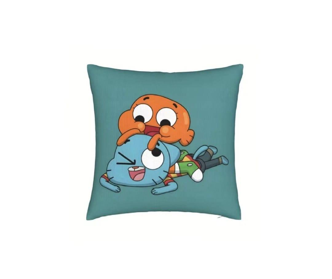 Perna personalizata, pentru copii, Gumball, multicolor, 40 cm x 40 cm