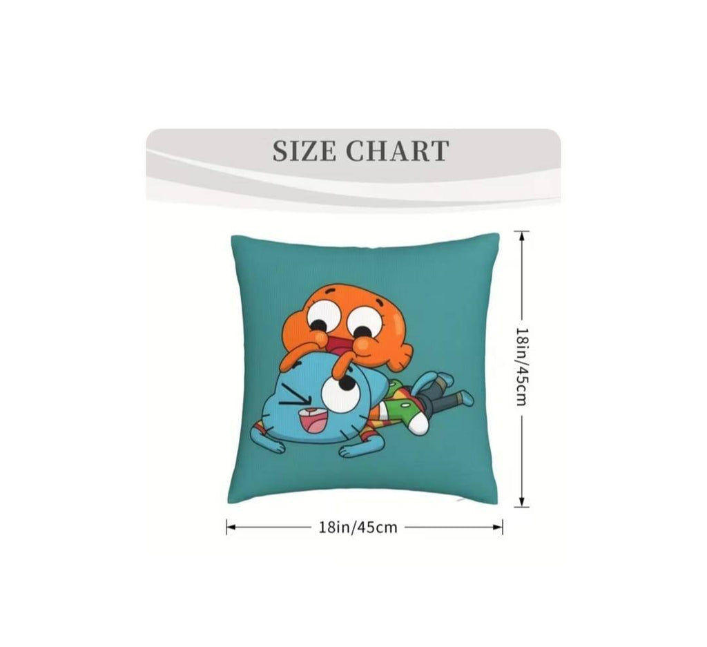 Perna personalizata, pentru copii, Gumball, multicolor, 40 cm x 40 cm