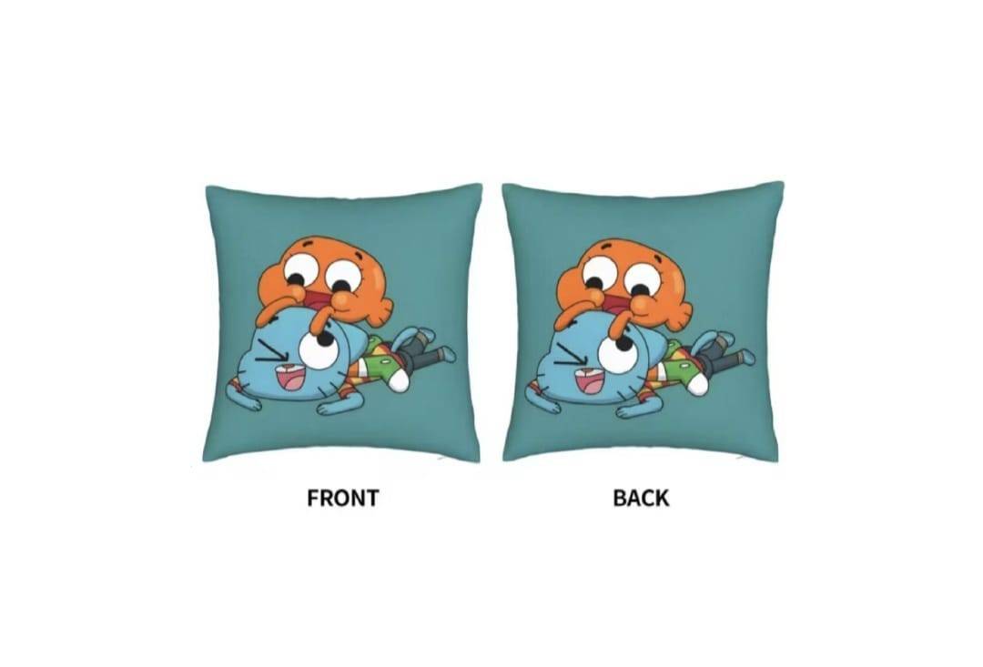 Perna personalizata, pentru copii, Gumball, multicolor, 40 cm x 40 cm
