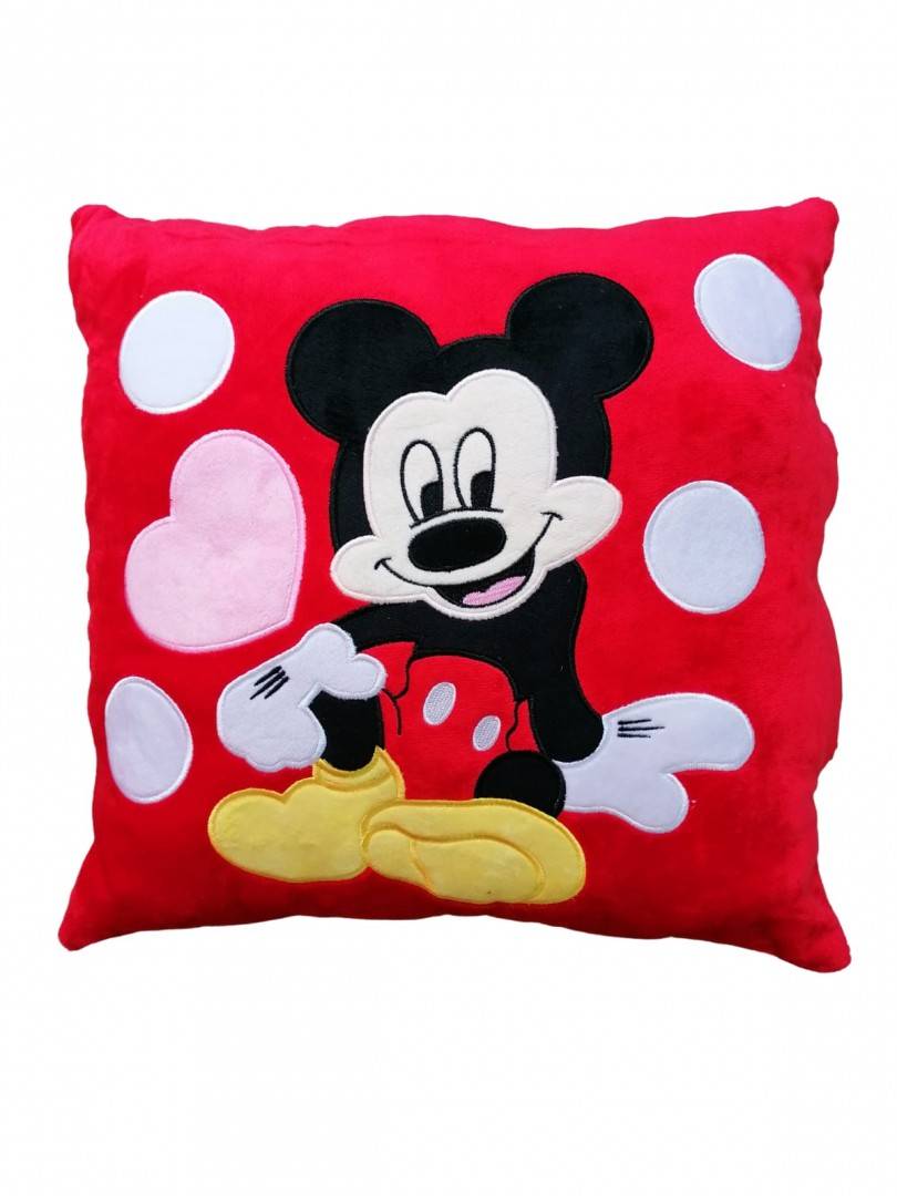 Perna personalizata pentru copii, Mickey Mouse, rosu, 40 cm x 40 cm