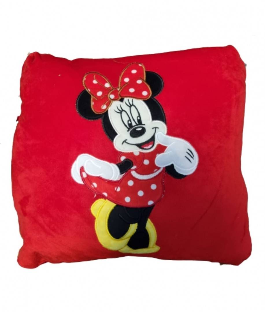 Perna personalizata pentru copii, Minnie Mouse, rosu, 40 cm x 40 cm