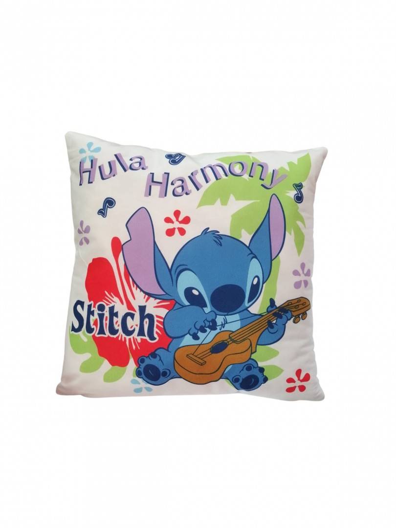 Perna personalizata pentru copii, tip Stitch, multicolor, 45 cm x 45 cm
