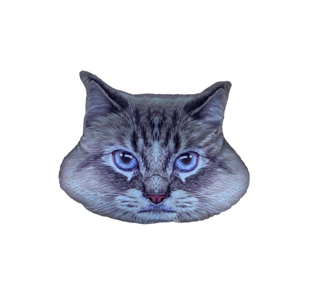 Perna personalizata, Pisica 3D, gri/multicolor, 45 cm x 40 cm