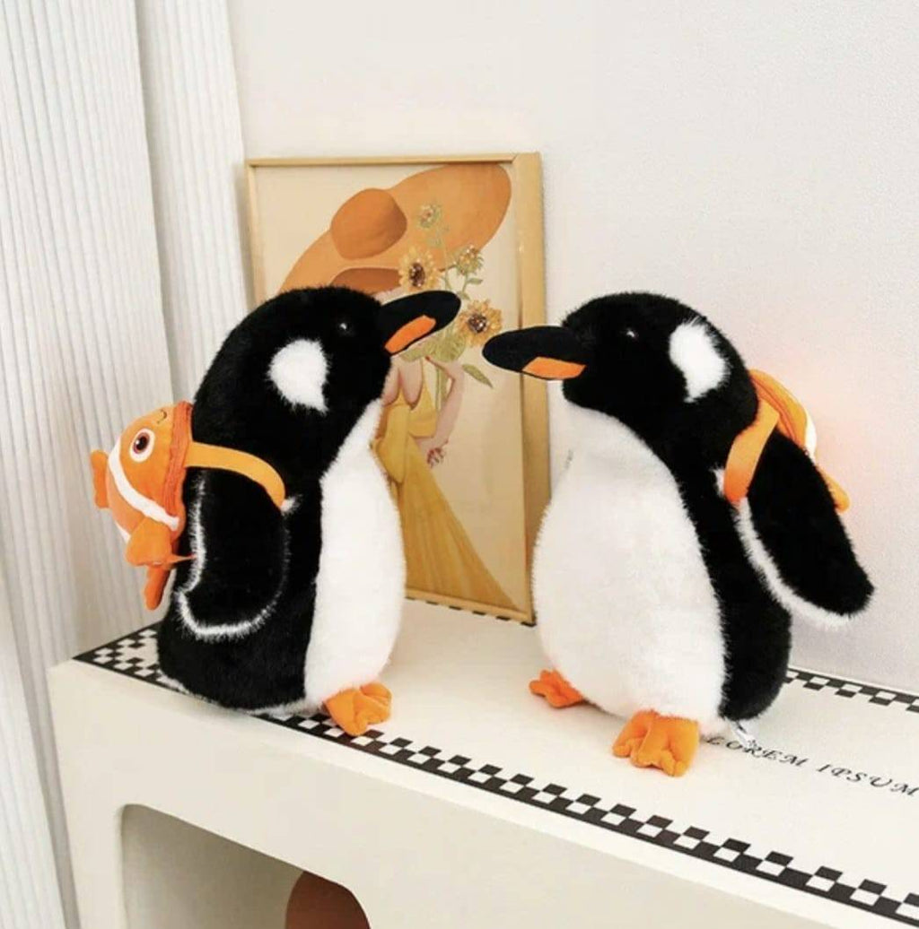 Pinguin de plus, realist, alb/negru, 38 cm