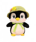 Pinguin de plus, realist, cu palarie, multicolor, 25 cm