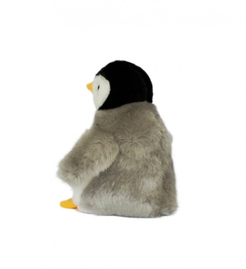 Pinguin de plus, realist, gri/ galben 20 cm
