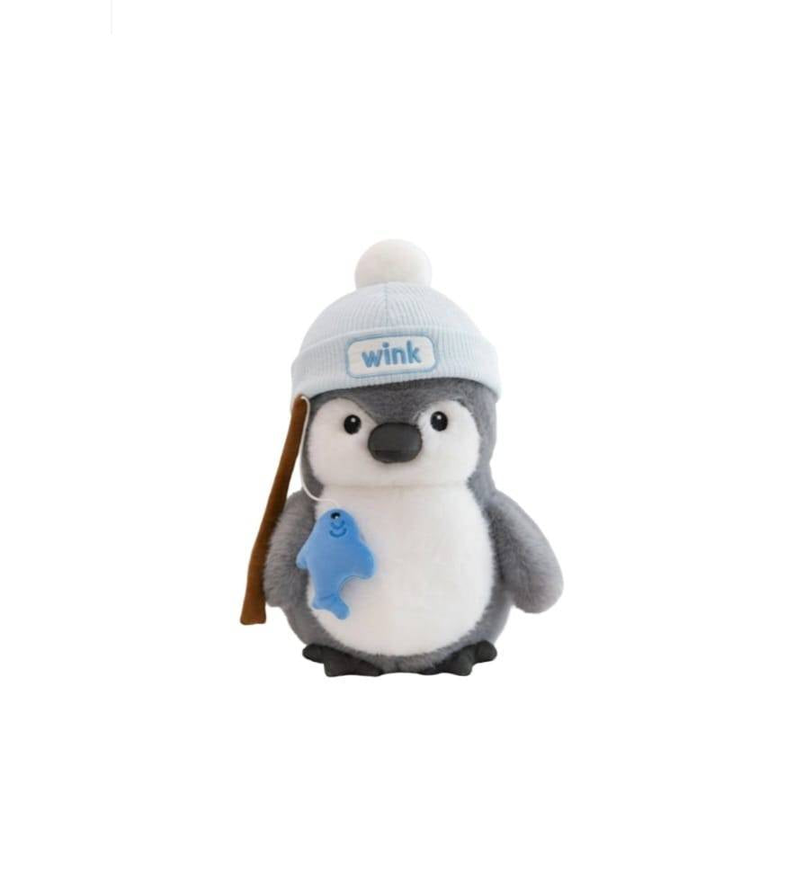 Pinguinul Pescar de plus, gri deschis, 22 cm