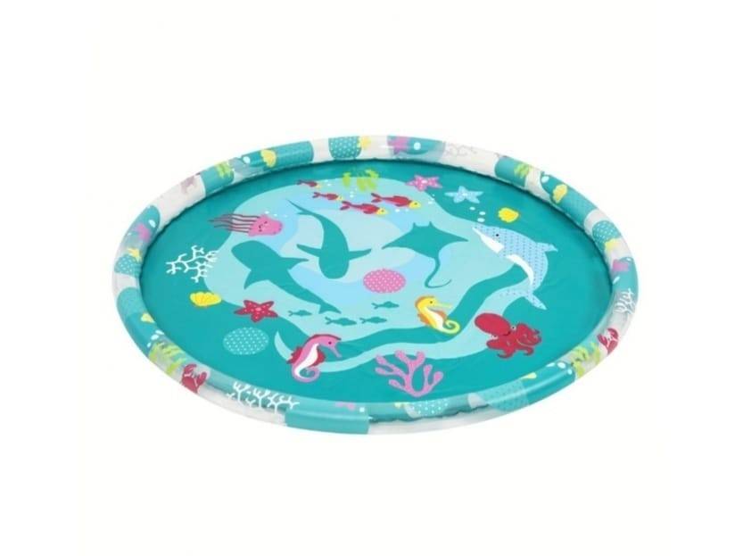 Piscina de copii cu stropitoare, Bestway, diametru 165 cm, cu gauri pentru stropire, loc de joaca, multicolor