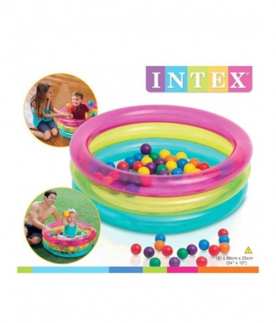 Piscina gonflabila cu 50 de bile, Intex, multicolor, 86 cm x 25 cm