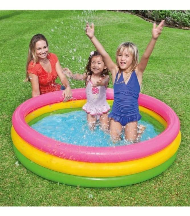 Piscina gonflabila pentur copii, Intex, 147 x 33 cm, 275 l, Vinil, Multicolor