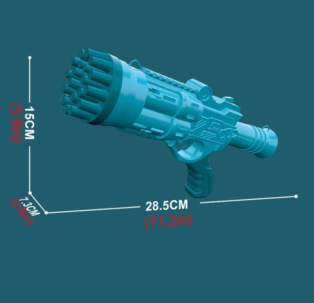 Pistol baloane de sapun, albastru deschis, 28 cm