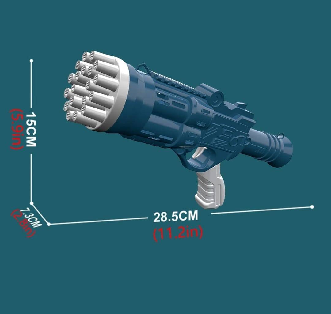 Pistol baloane de sapun, albastru, 28 cm