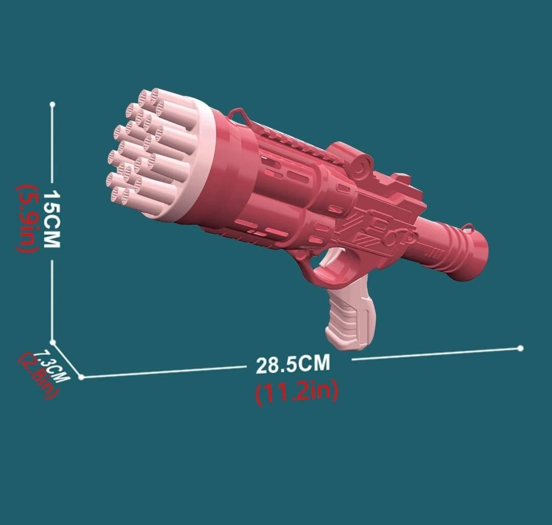Pistol baloane de sapun, rosu, 28 cm