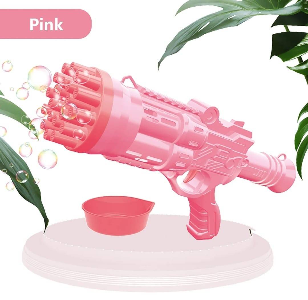 Pistol baloane de sapun, roz, 28 cm