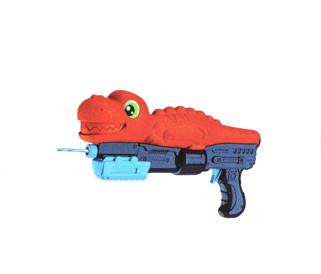 Pistol cu rezervor, model Crocodil, pentru apa cu maner, rosu/multicolor, 32 cm