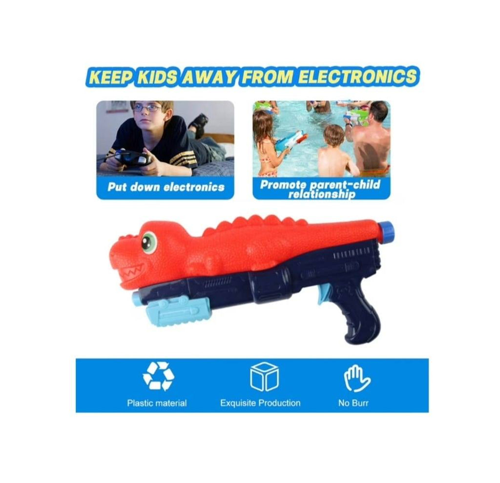 Pistol cu rezervor, model Crocodil, pentru apa cu maner, rosu/multicolor, 32 cm