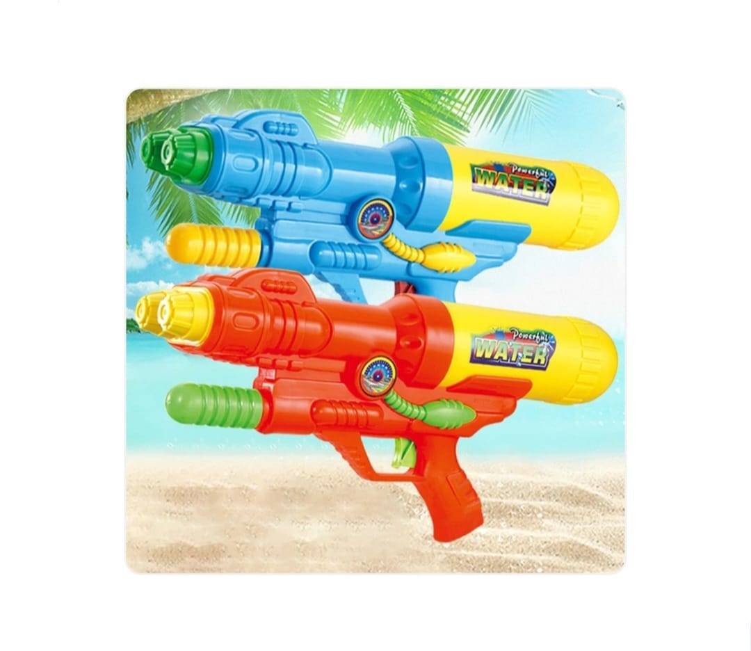 Pistol cu rezervor pentru apa cu maner, 2 tevi, multicolor, 40 cm