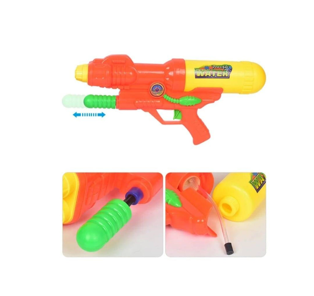 Pistol cu rezervor pentru apa cu maner, 2 tevi, multicolor, 40 cm