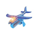 Pistol lansator de avion, mecanic, lumini, albastru, 26 cm