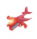Pistol lansator de avion, mecanic, lumini, rosu, 26 cm