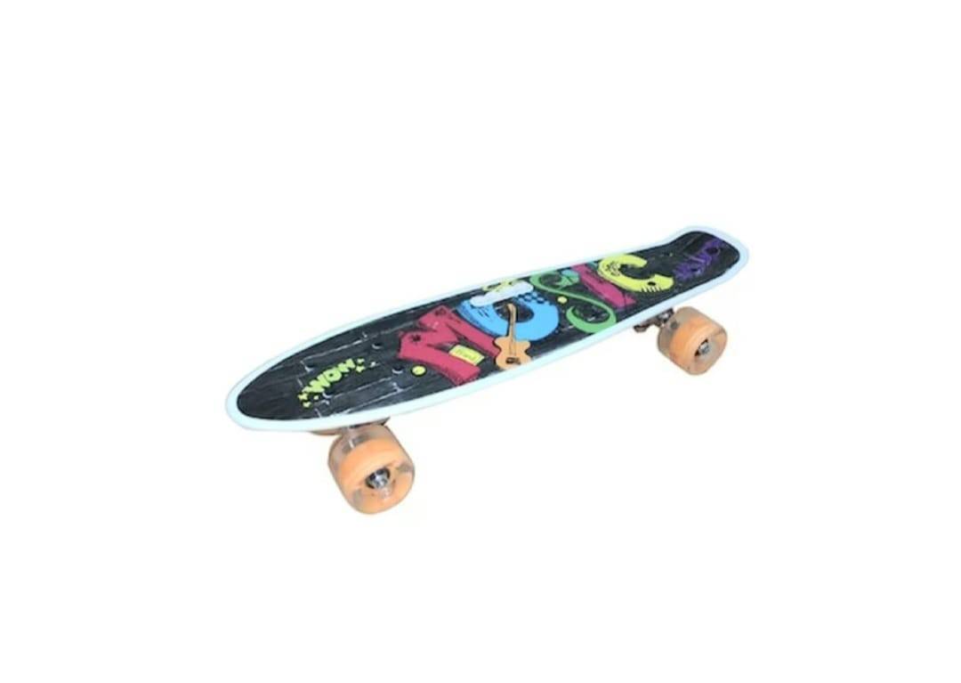 Placa skateboard cu roti silicon, Led, 55 cm