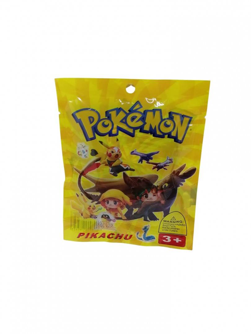 Plic Pokemon, cu figurina si cartonase supriza, multicolor, 7 cm