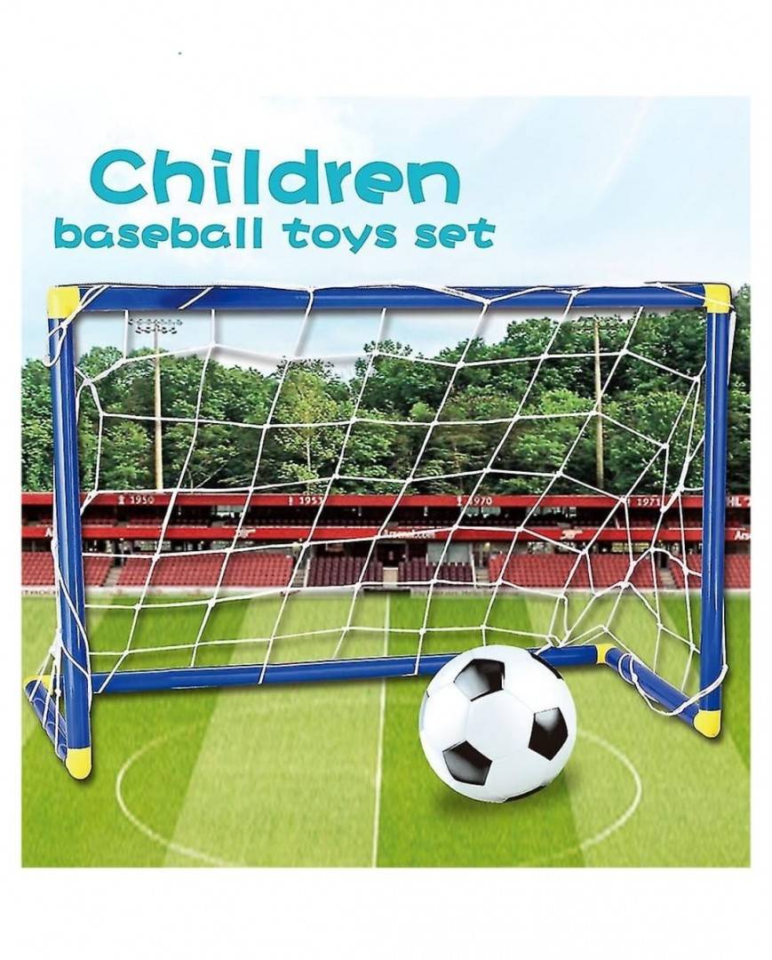 Poarta de fotbal cu minge si pompa, multicolor