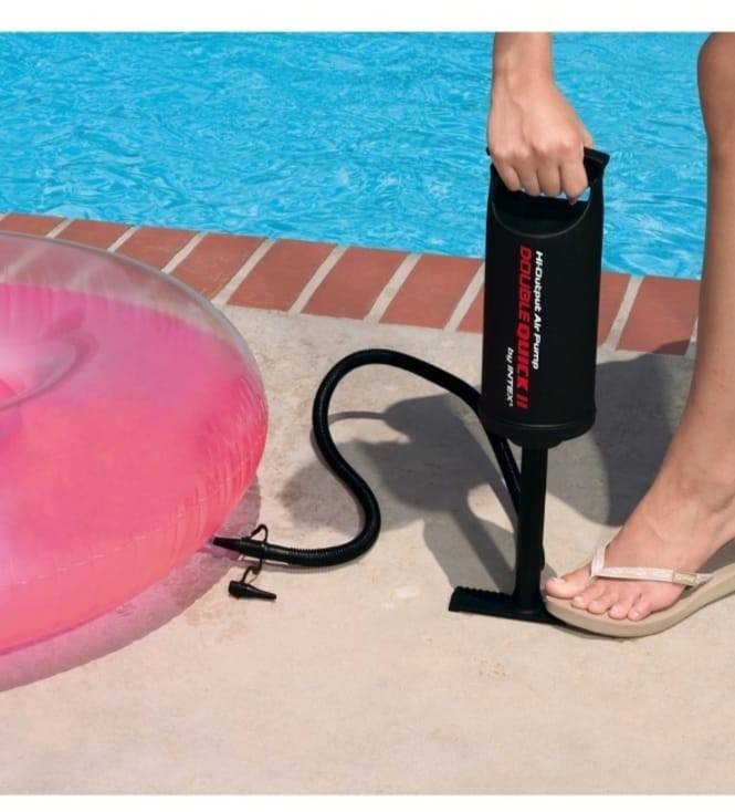 Pompa de aer, Intex Double manuala, negru, 29 cm