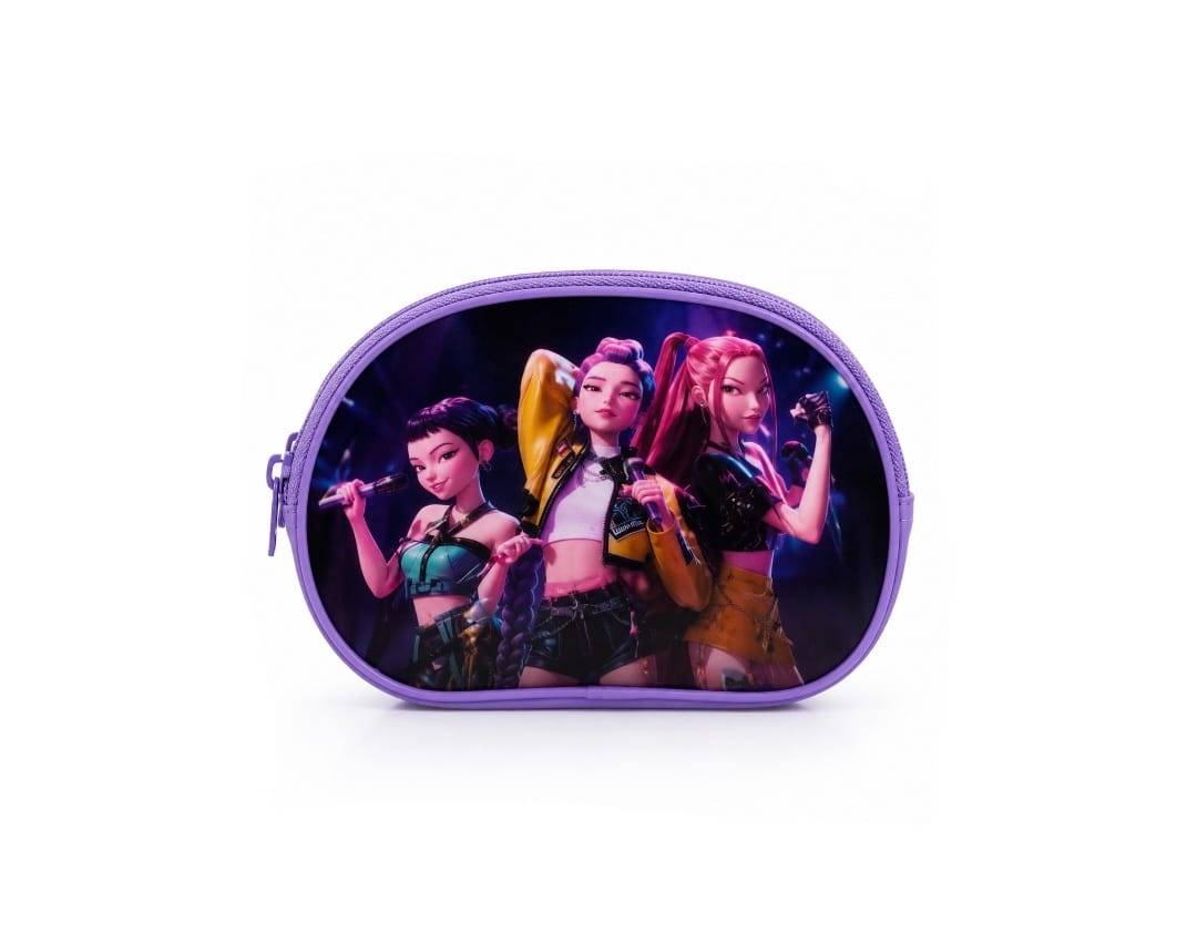 Portofel pemtru fetite, model K-POP DEMON HUNTERS, multicolor, 12 cm x 9 cm
