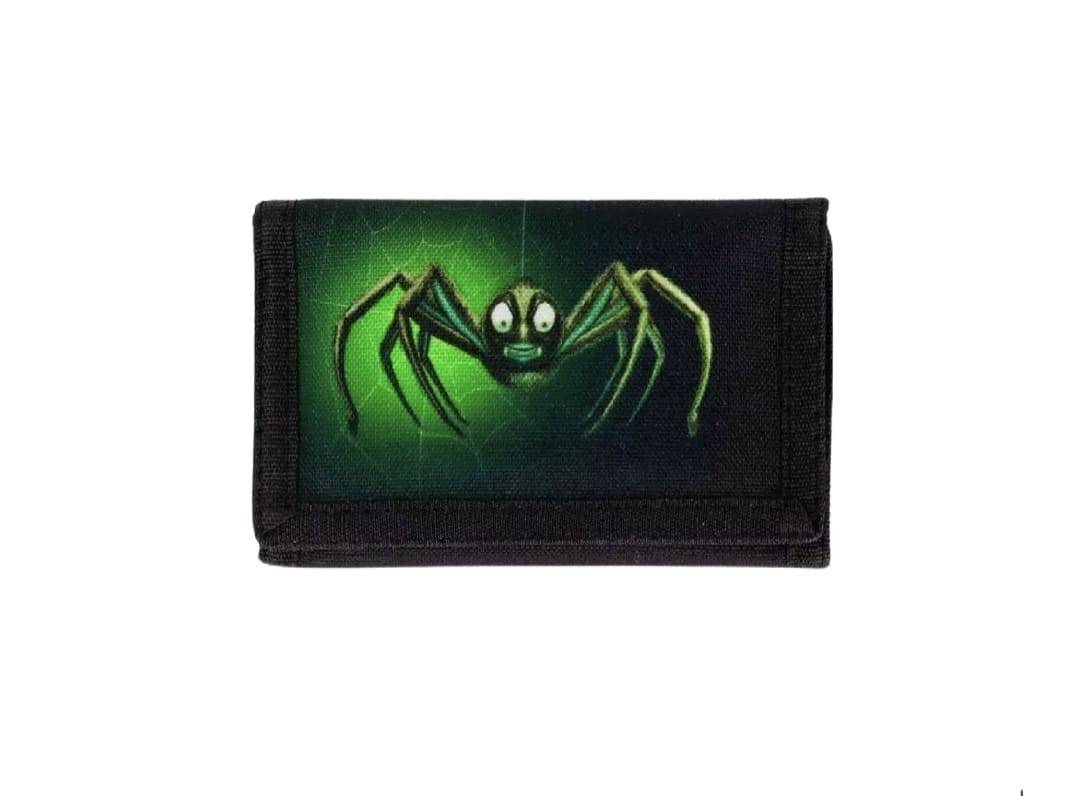 Portofel pentru baieti, model Paianjen, MASHASHOP, negru/verde