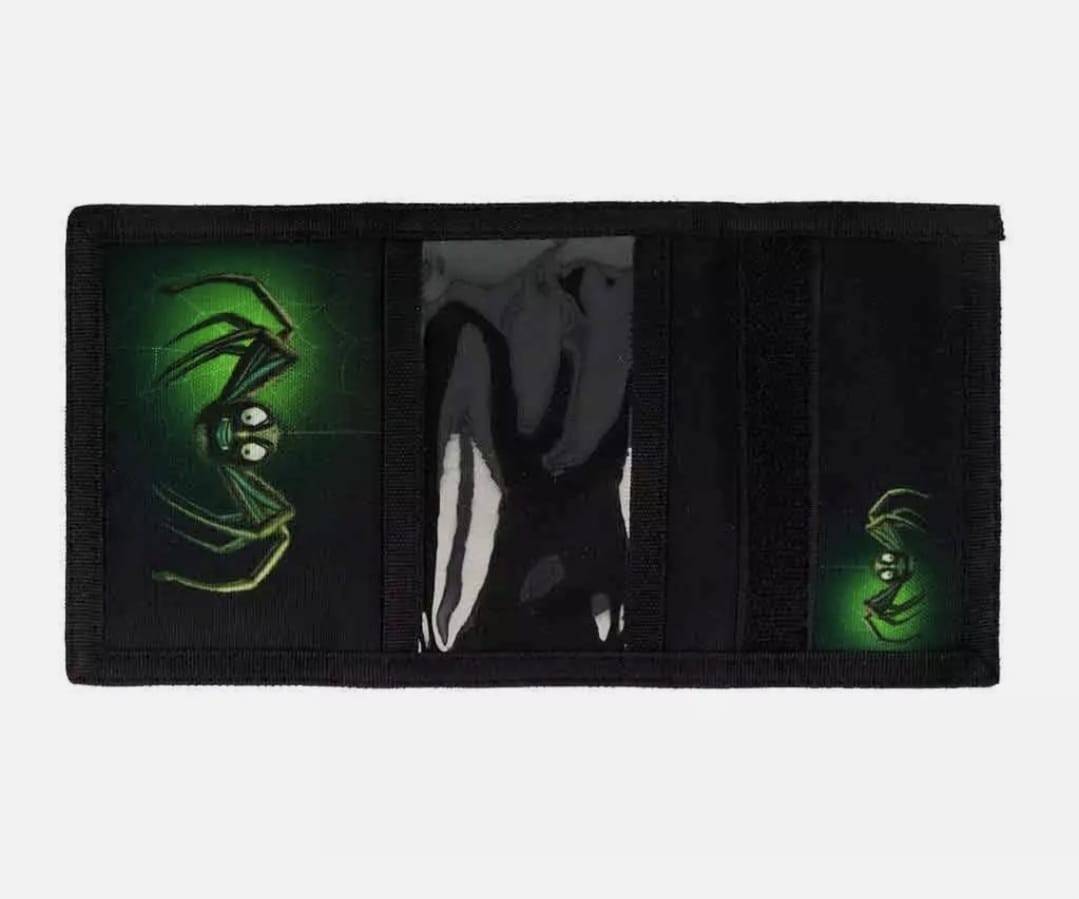 Portofel pentru baieti, model Paianjen, MASHASHOP, negru/verde