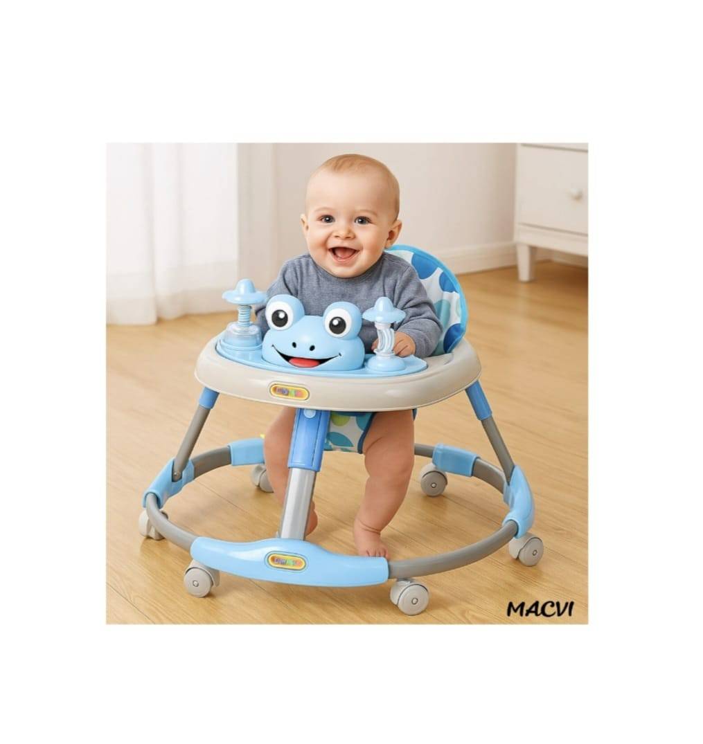 Premergator Baby, pliabil si reglabil pe inaltime Broscuta Albastra, 6 luni+