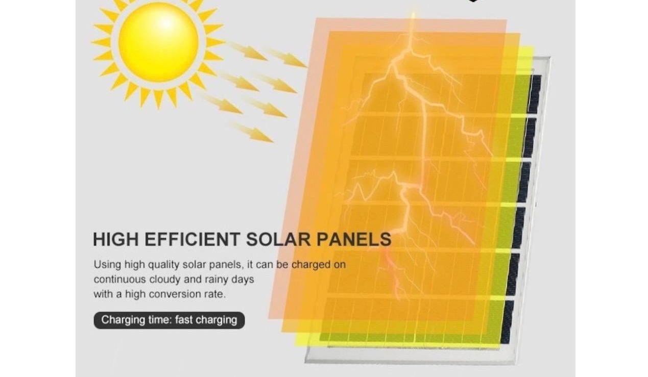 Proiector solar puternic de 100W, 108 LED SMD, panou solar si telecomanda, IP66