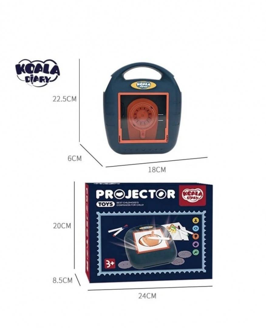 Proiector valiza de desen Koala, multicolor, 20 imagini