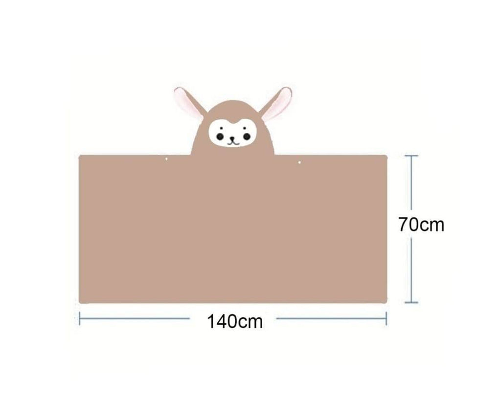 Prosop de Baie cu gluga pentru copii, model Catelus, absorbant, moale si pufos, 140 cm x 70 cm, maro deschis