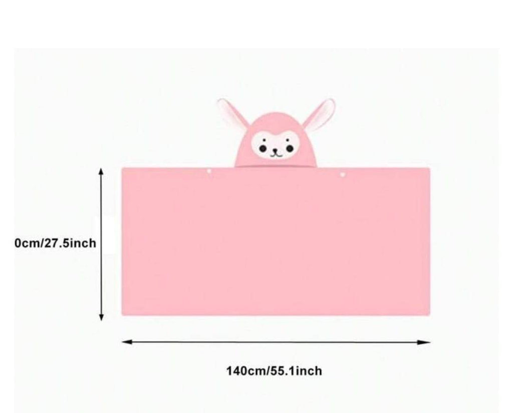 Prosop de Baie cu gluga pentru copii, model Catelus, absorbant, moale si pufos, 140 cm x 70 cm, roz