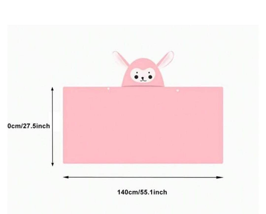 Prosop de Baie cu gluga pentru copii, model Catelus, absorbant, moale si pufos, 140 cm x 70 cm, roz