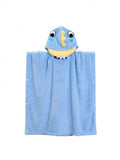 Prosop de Baie cu gluga pentru copii, model Dino, absorbant, moale si pufos, 140 cm x 70 cm, albastru