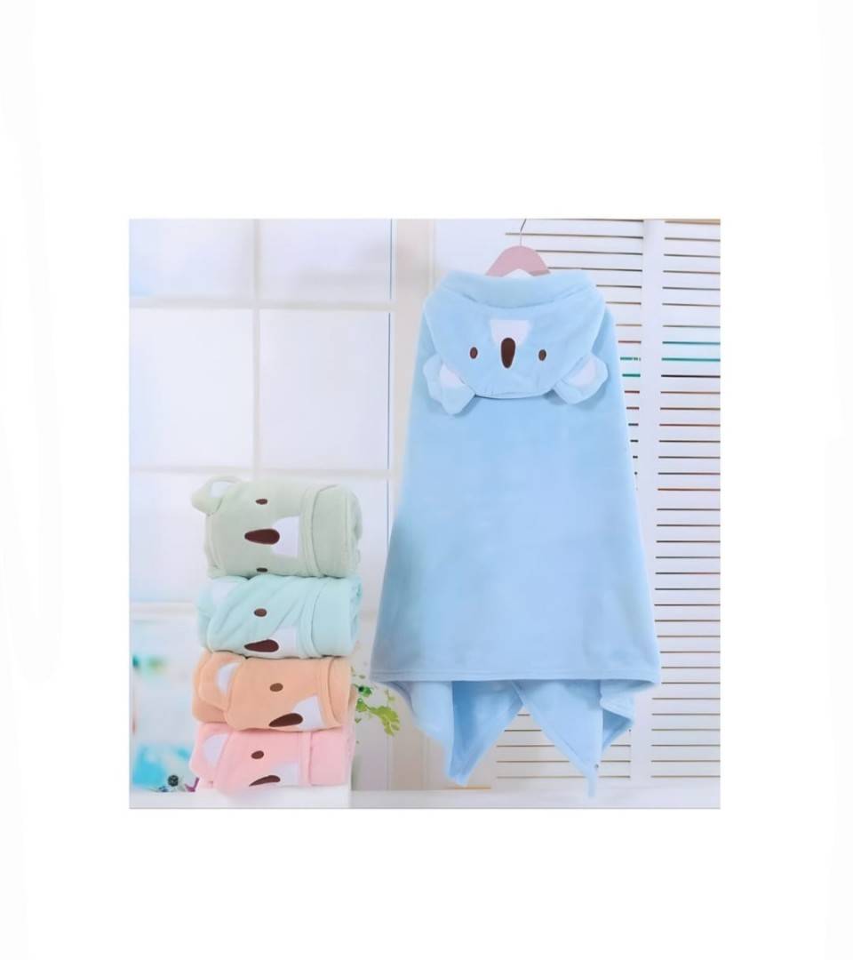 Prosop de Baie cu gluga pentru copii, model Koala, absorbant, moale si pufos, 130 cm x 80 cm, multicolor