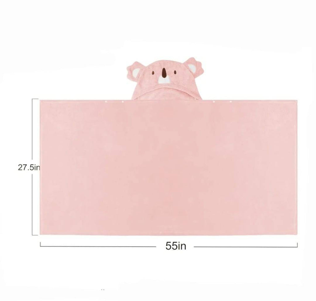 Prosop de Baie cu gluga pentru copii, model Koala, absorbant, moale si pufos, 130 cm x 80 cm, multicolor