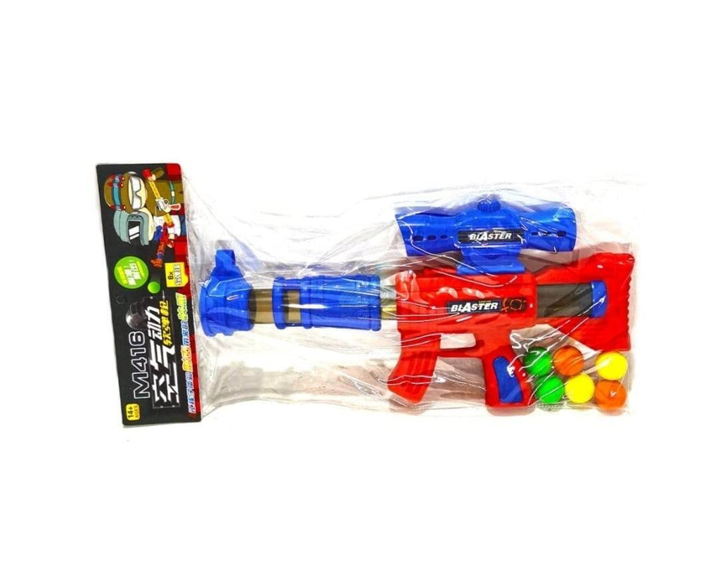 Pusca cu presiune de aer si bile din burete, multicolor, 40 cm