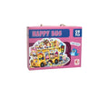 Puzzle copii, Autobuzul Fericit, multicolor, piese mari, 59 piese, 49 cm x 37 cm, 3 ani+